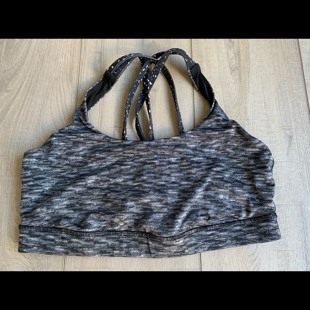 Lululemon Multi-Strap Black and White Sports Bra Size 6